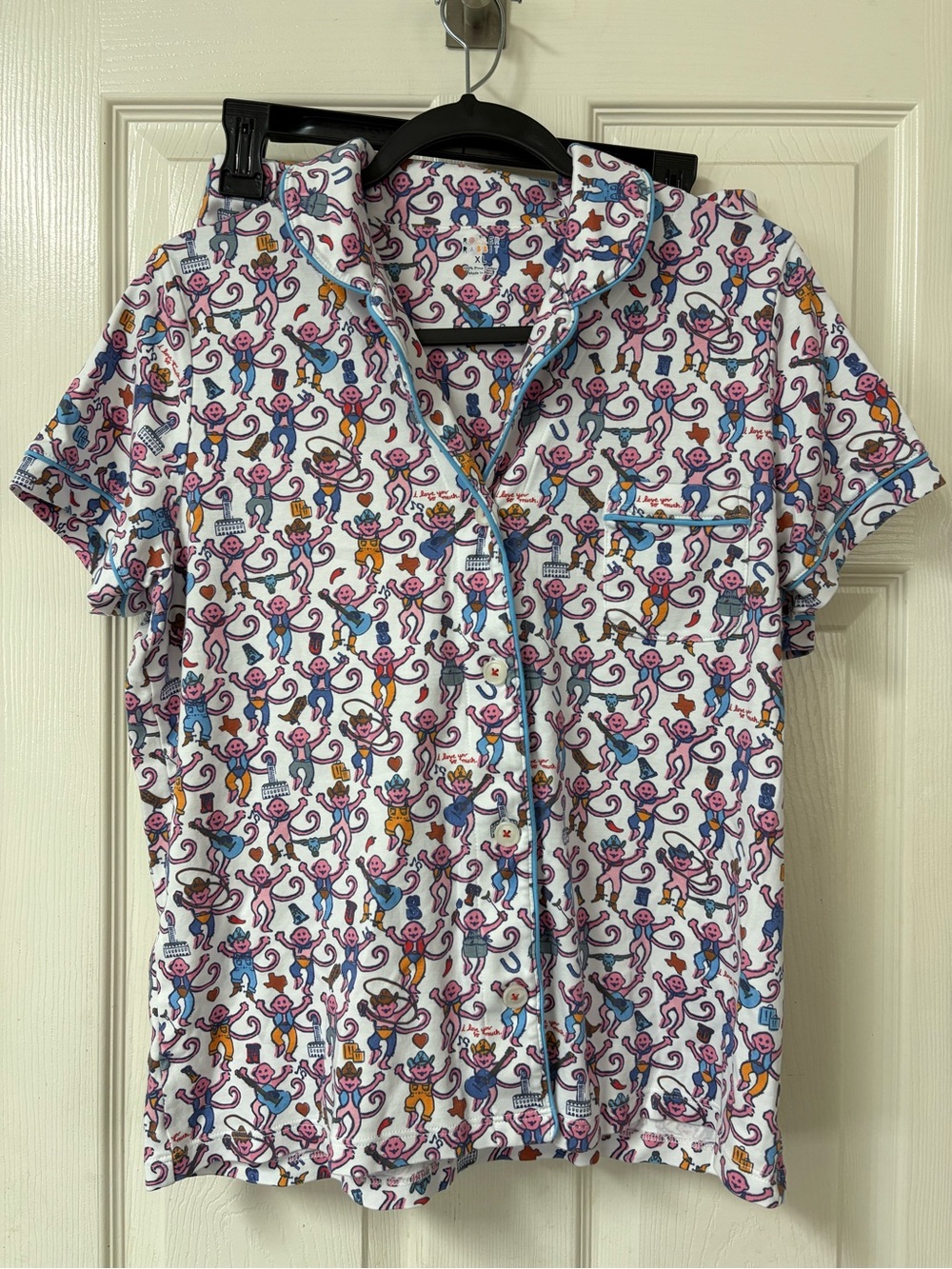 Roller Rabbit Austin Texas Pajama Set Texas Print, Size XL Sold Out #375